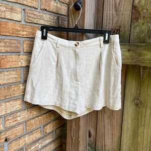 Fate Cream High Waist Relaxed Fit Shorts